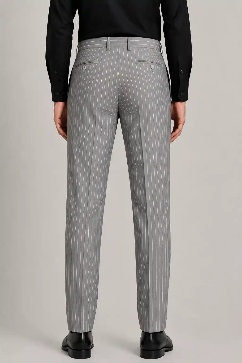 Silver Stripe Pleated Dress Pant