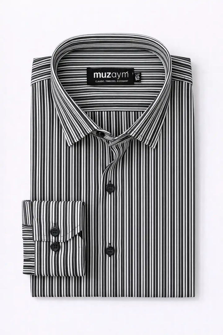 Prime Executive Stripe Formal Shirt — muzaym