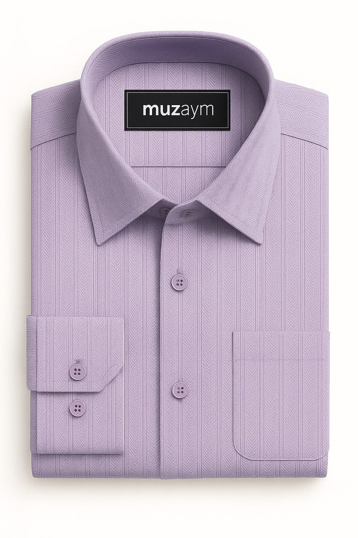 Lavender Herringbone - Regular Fit Shirt