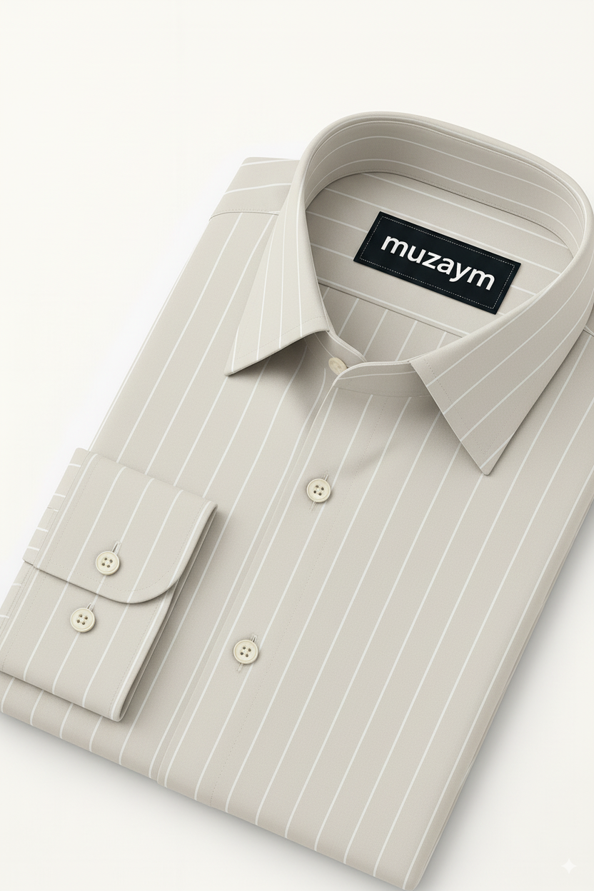 Ivory Taupe Stripe