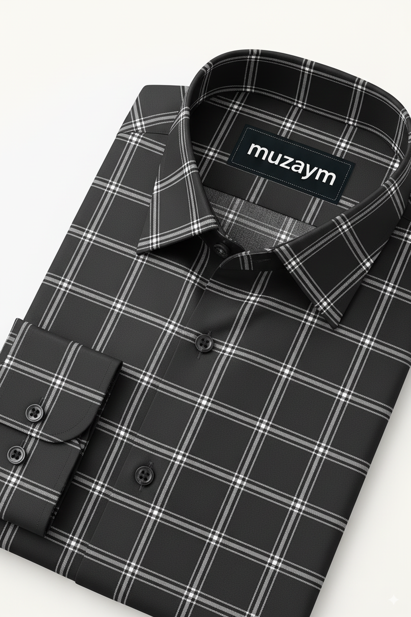 Black Windowpane Check