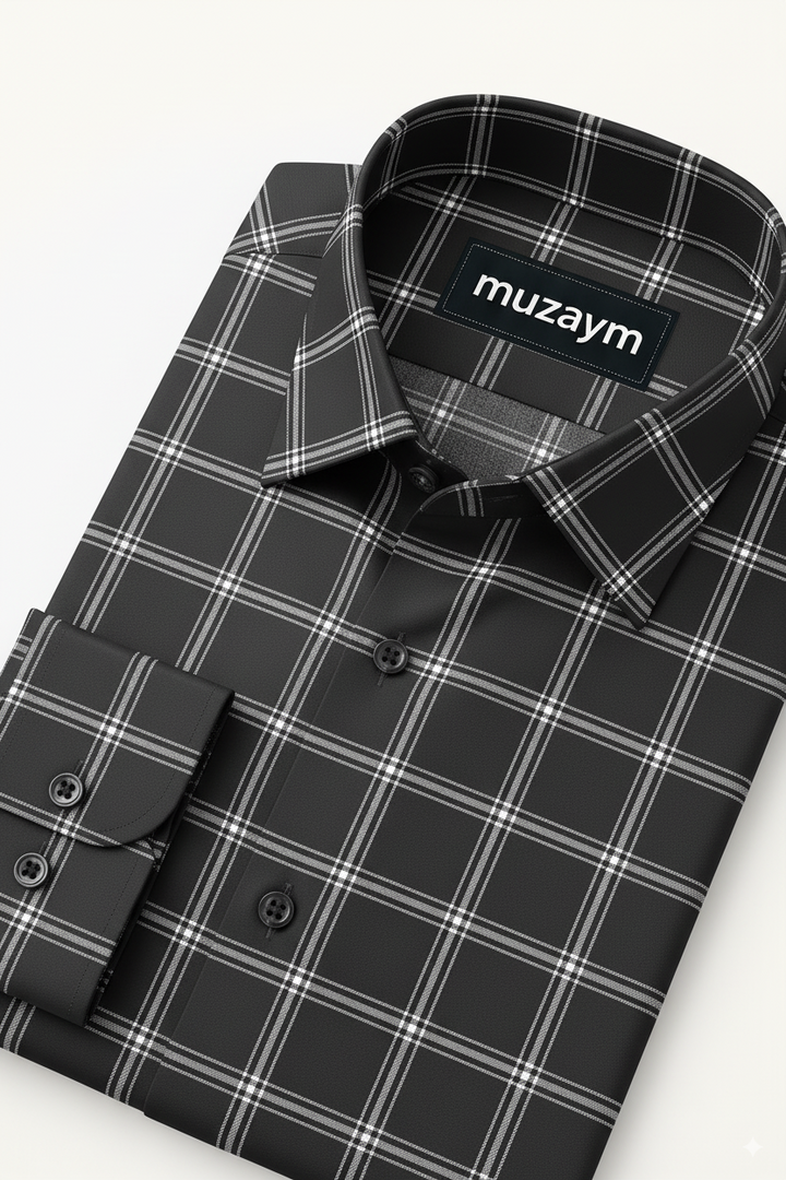 Black Windowpane Check