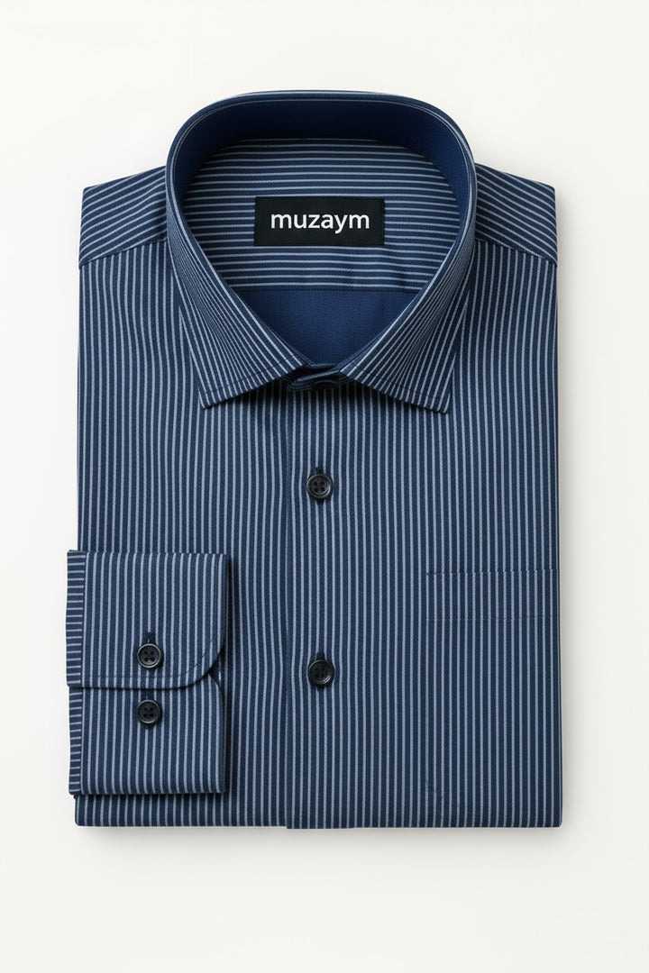 Navy Regal Stripe - Regular Fit Shirt