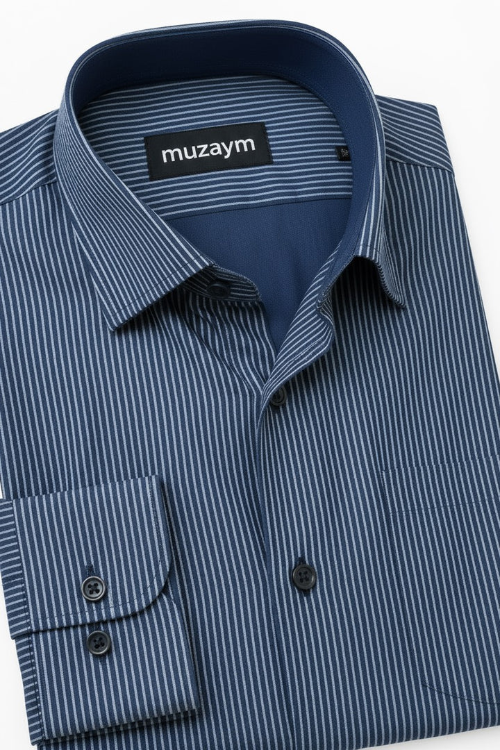 Navy Regal Stripe - Regular Fit Shirt