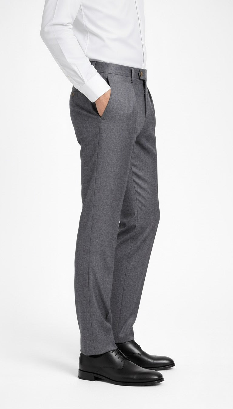 Graphite Grey Pleated Italian Pant