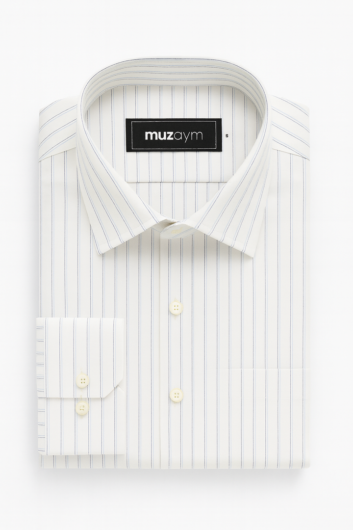 Ivory Blue Stripe - Regular Fit Shirt