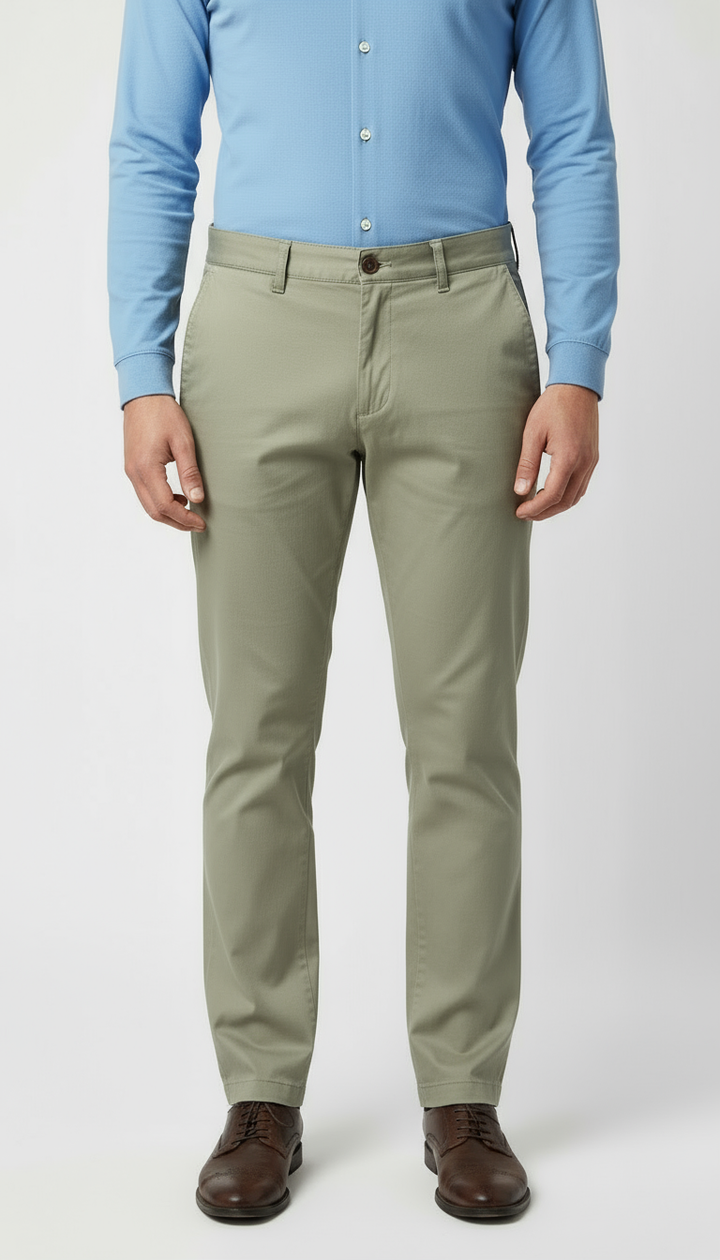 Olive Mist – Regular Fit Cotton Pant