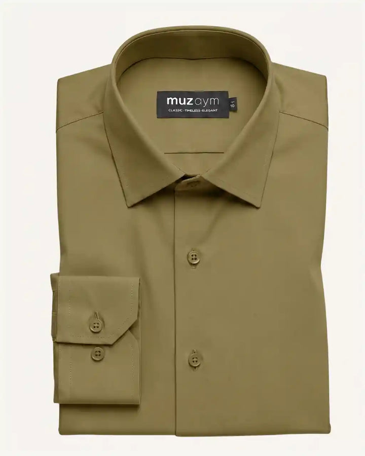 Olive Brown Formal Shirt — muzaym