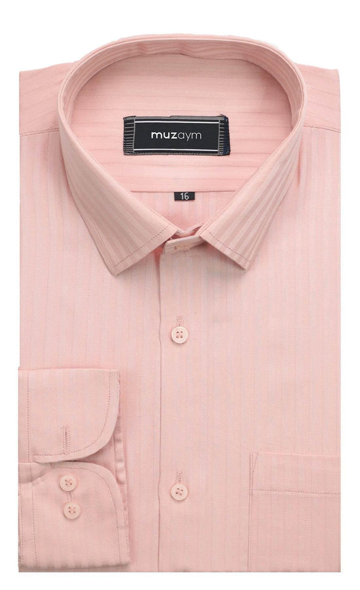 Pale Salmon Pencil Stripe – Regular Fit Shirt - muzaym