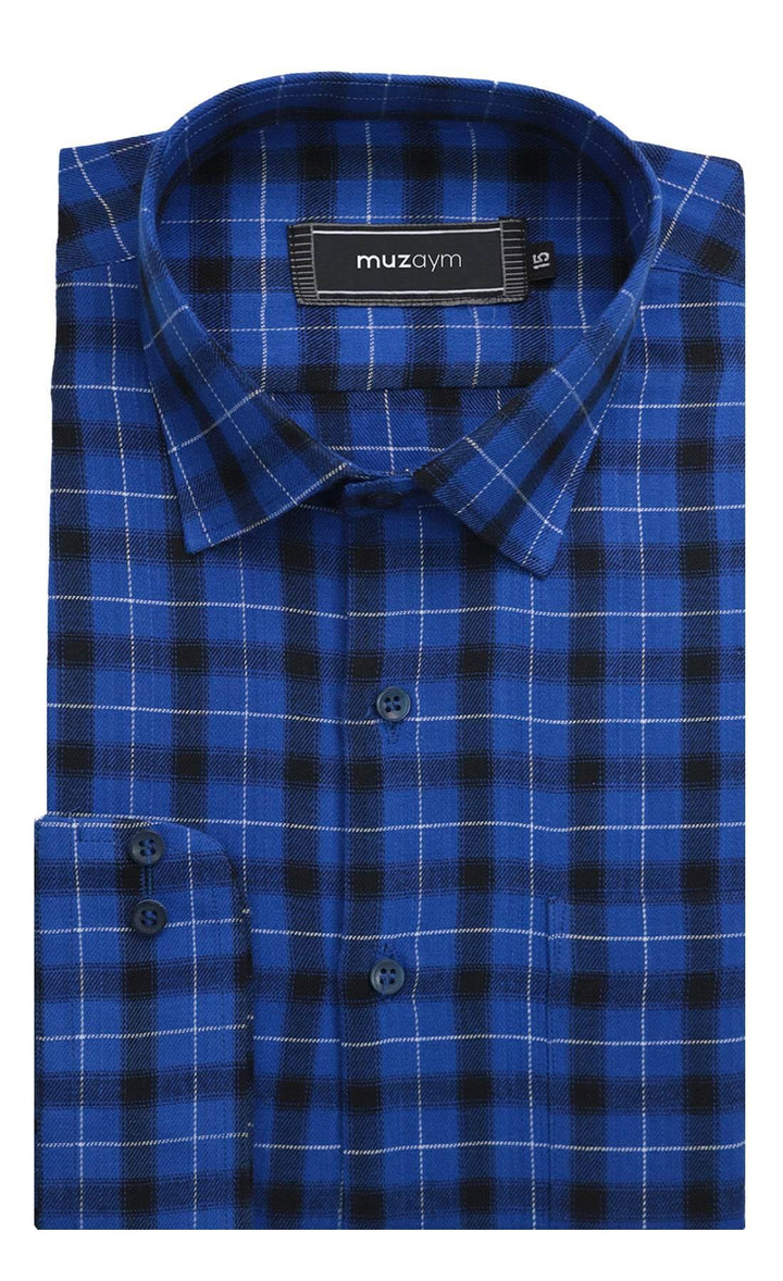 Royal Blue Plaid – Regular Fit Shirt - muzaym
