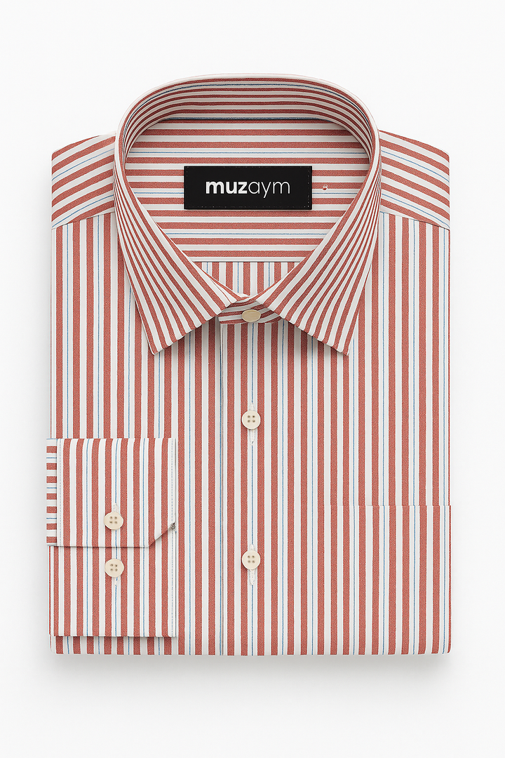 Terracotta Stripe - Regular Fit Shirt