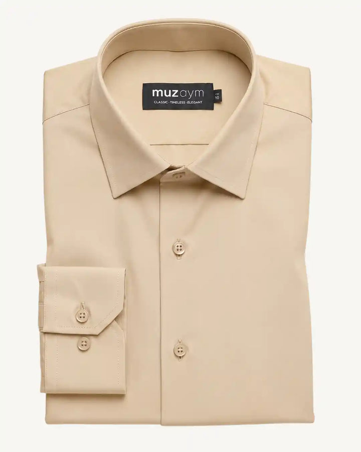 Sand Beige Formal Shirt — muzaym