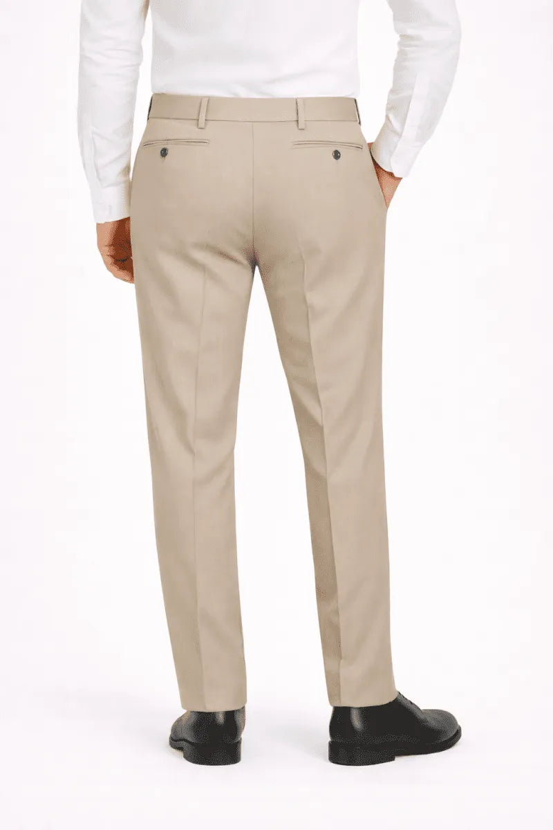 Beige Gray Dress Pant - muzaym