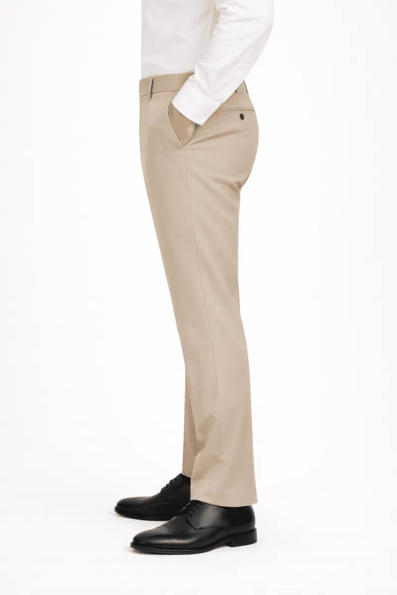 Beige Gray Dress Pant - muzaym