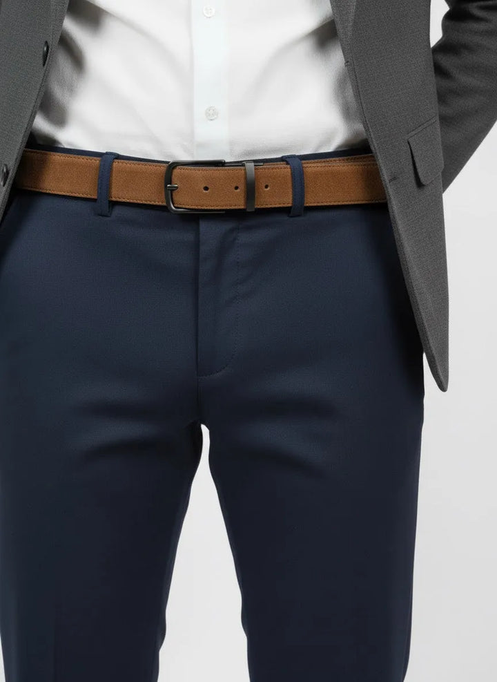 Dual Suede Leather Signature Belt - muzaym