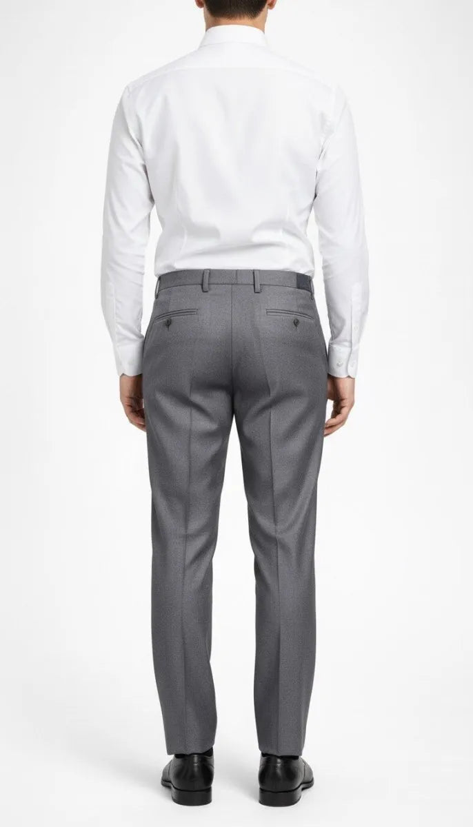 Graphite Grey Pleated Italian Pant - muzaym