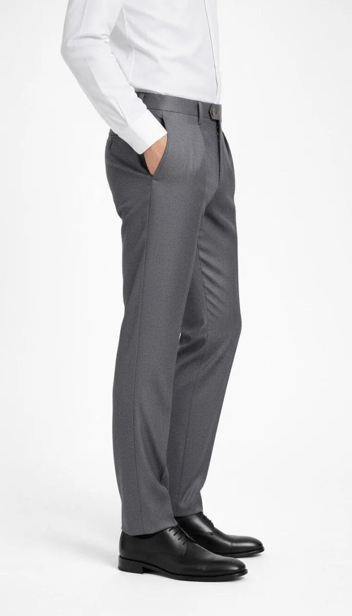Graphite Grey Pleated Italian Pant - muzaym