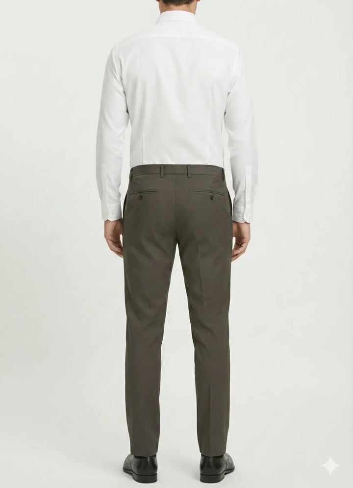 Grayish Brown Dress Pant - muzaym