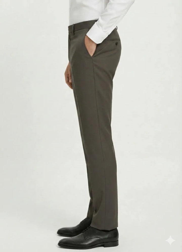 Grayish Brown Dress Pant - muzaym
