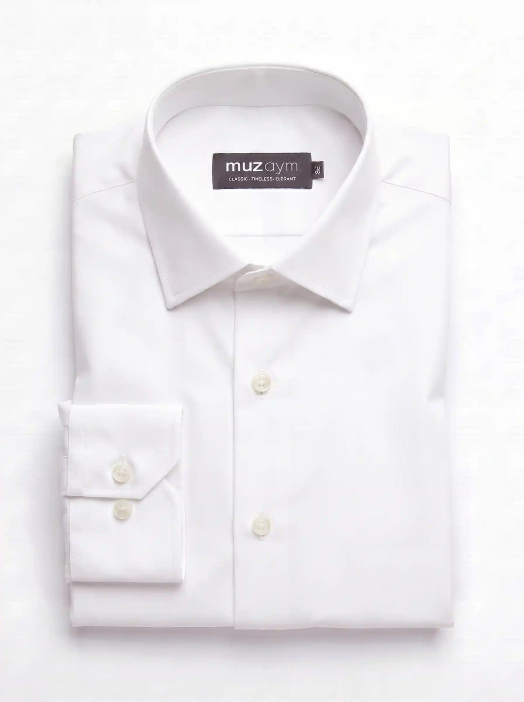 Classic White Formal Shirt Back View — muzaym