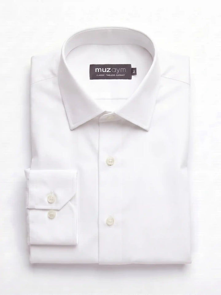 Classic White Formal Shirt Back View — muzaym