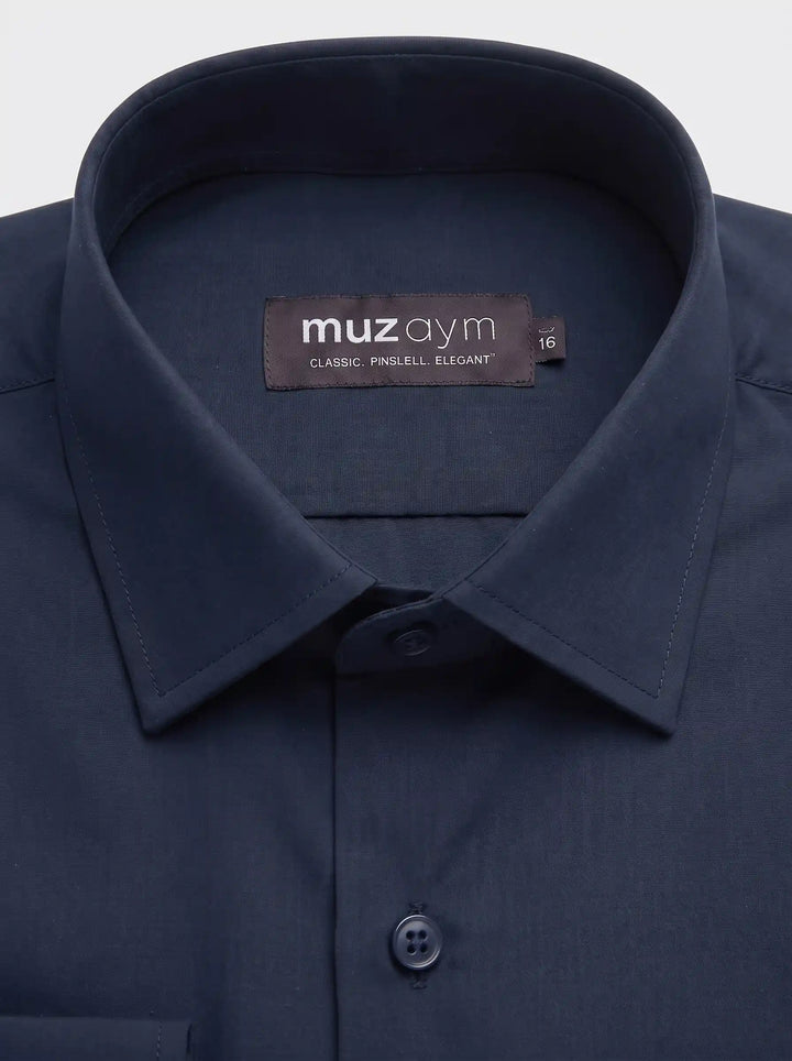 Blue Gray Formal Shirt Side View — muzaym