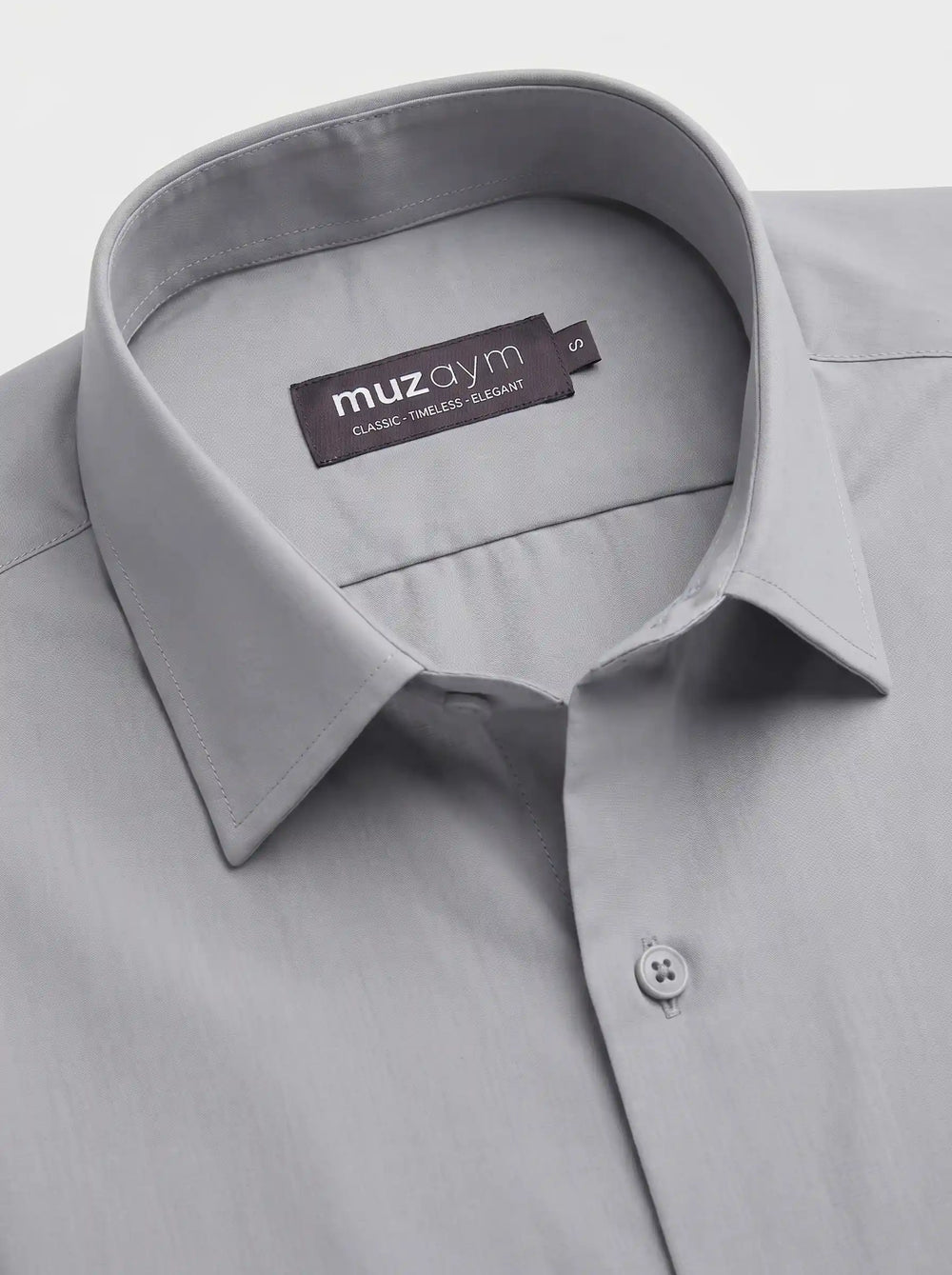 Light Silver Gray Formal Shirt Side View — muzaym