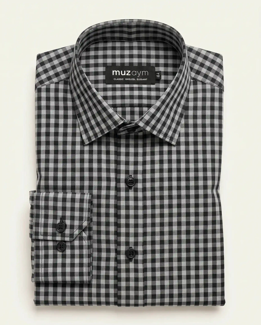 Midnight Micro Check Formal Shirt — muzaym
