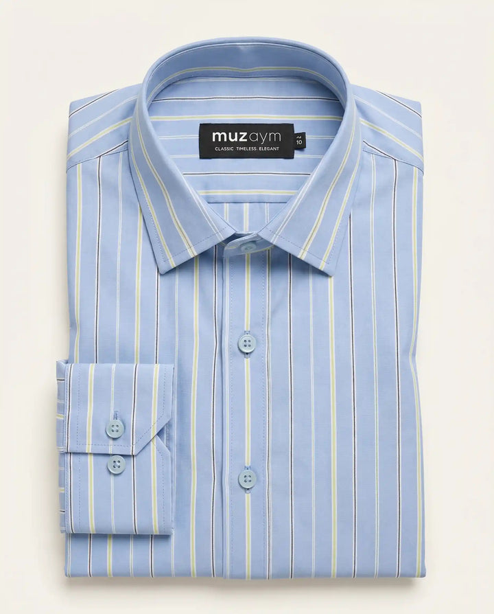 Oxford Frost Stripe Formal Shirt — muzaym