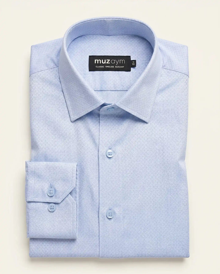Sky Blue Diamond Cut Formal Shirt — muzaym