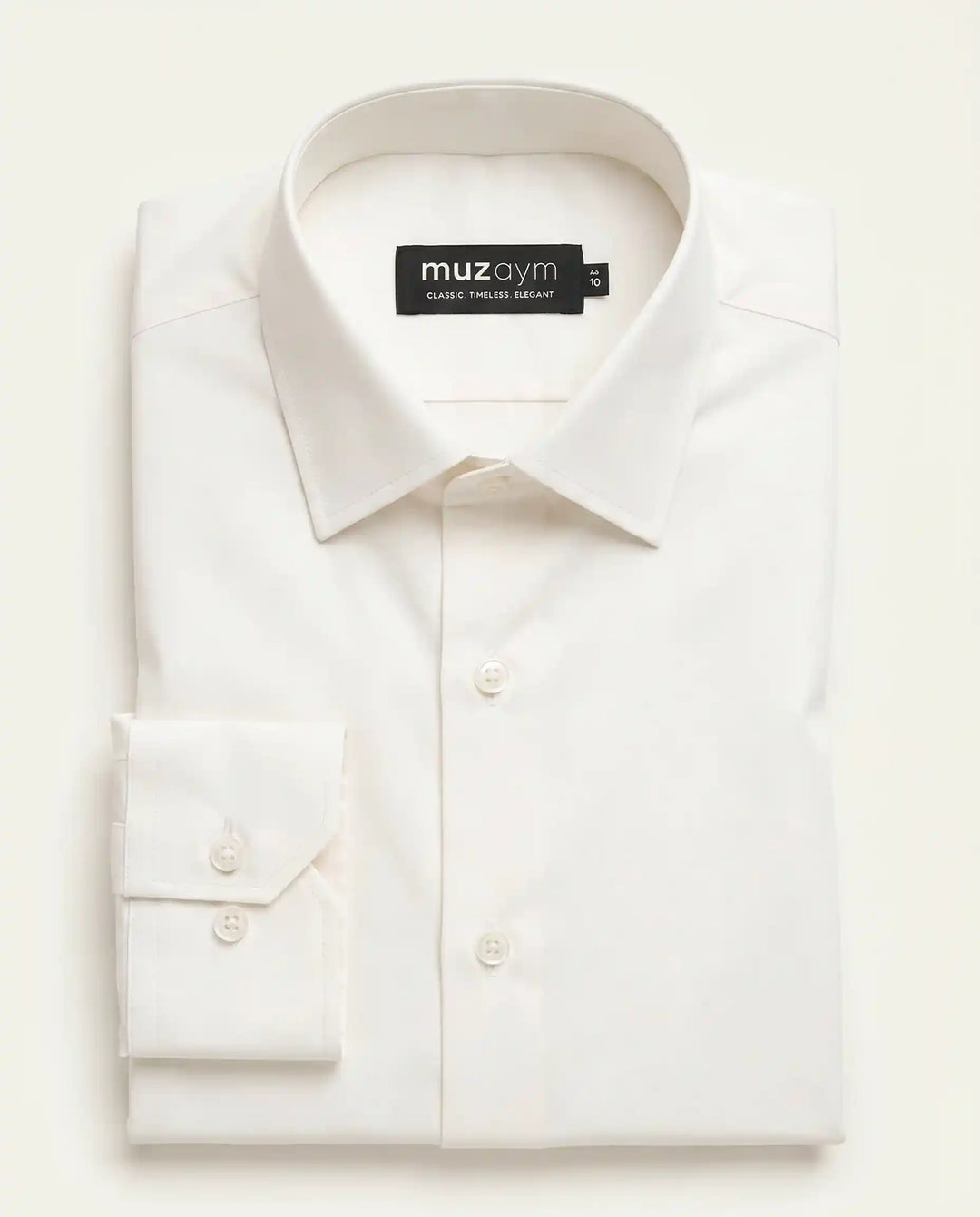 Pearl White Extra Stretch Formal Shirt — muzaym
