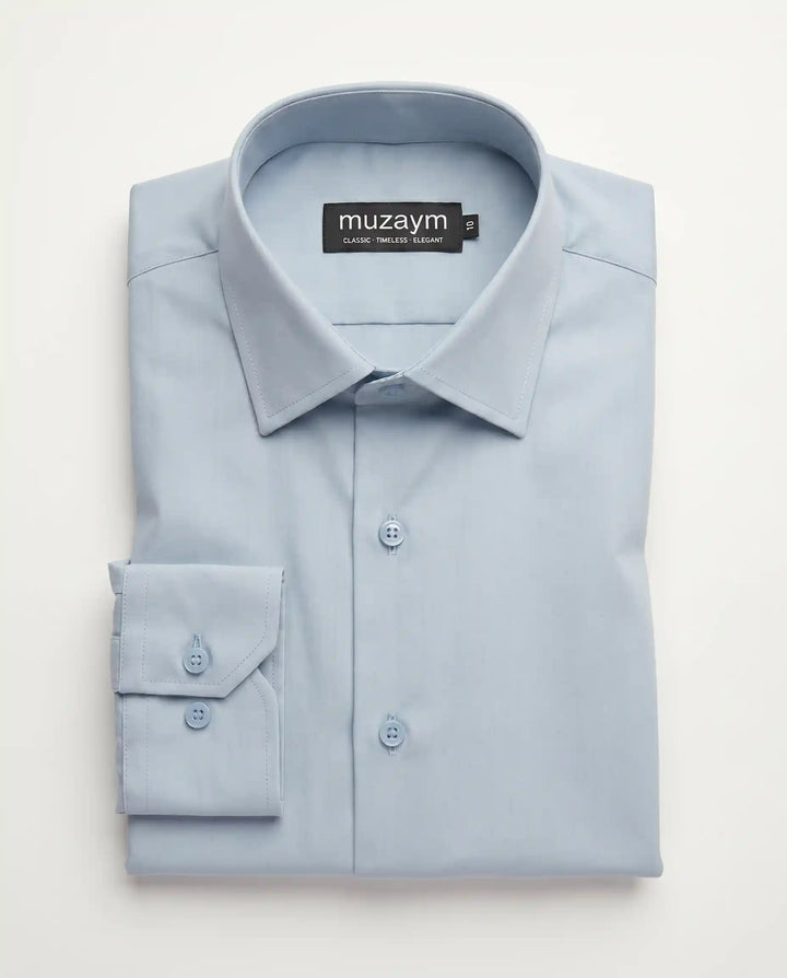 Powder Blue Formal Shirt — muzaym