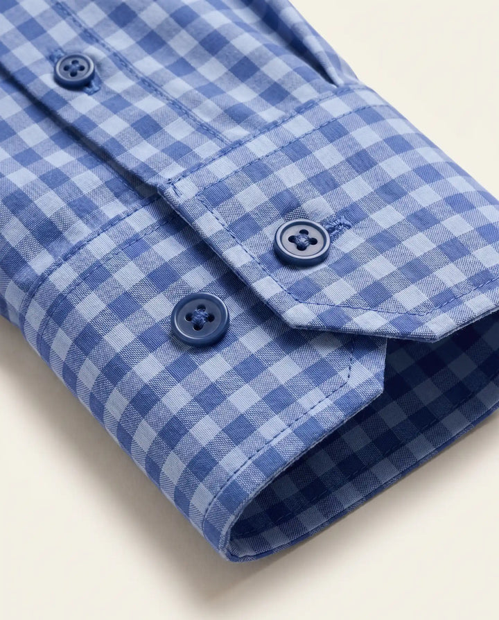 Blue Micro Check Shirt