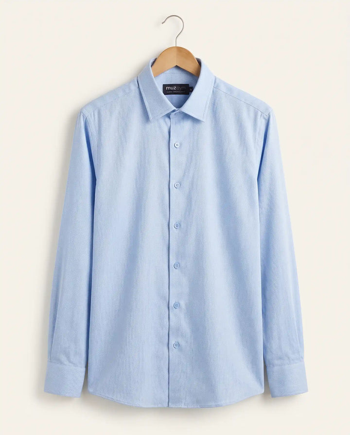 Sky Blue Shirt - Dobby Pattern
