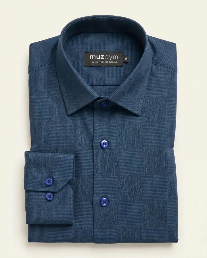 Denim Blue Jacquard Shirt