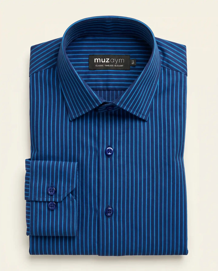 Deep Azure Stripe Shirt