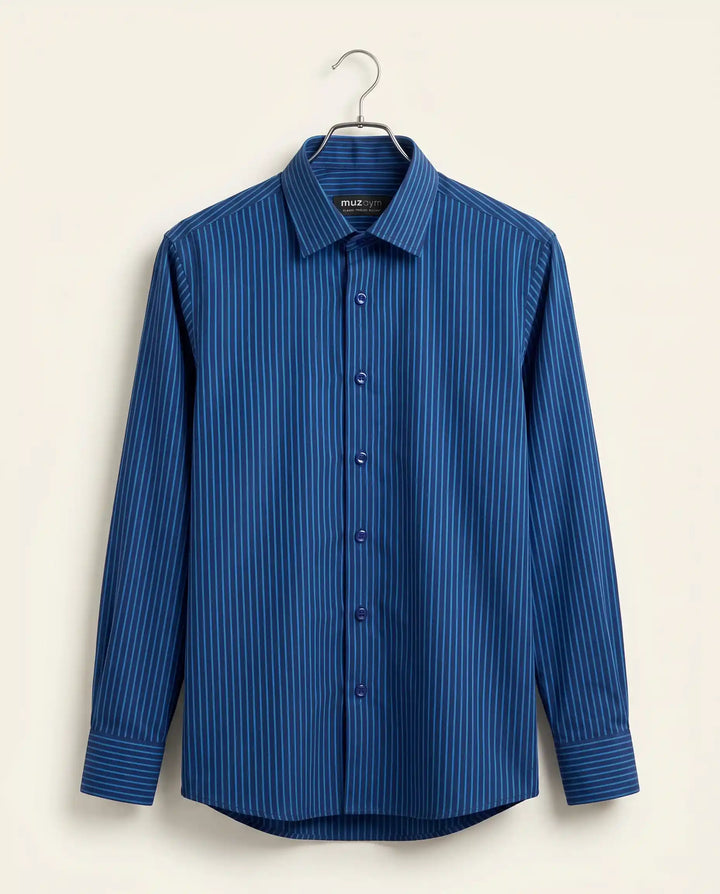 Deep Azure Stripe Shirt