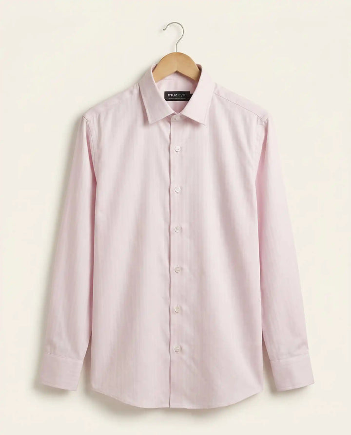 Blush Pink Herringbone Shirt