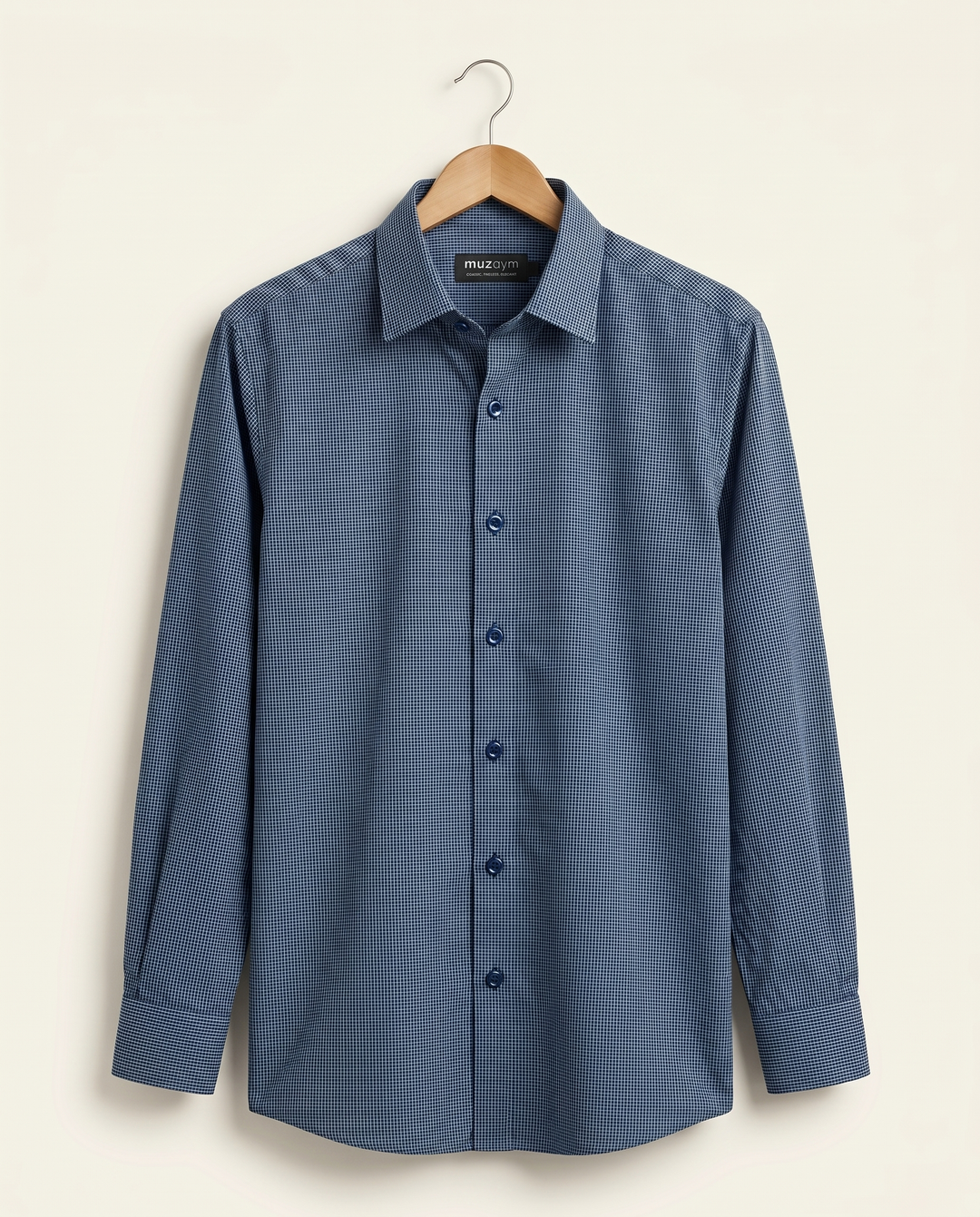 Oxford Navy Micro Check