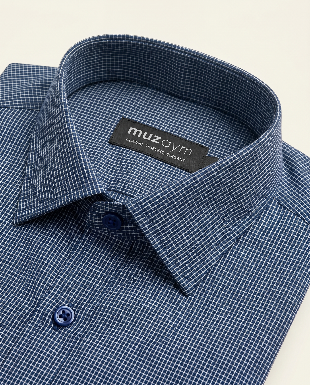 Oxford Navy Micro Check