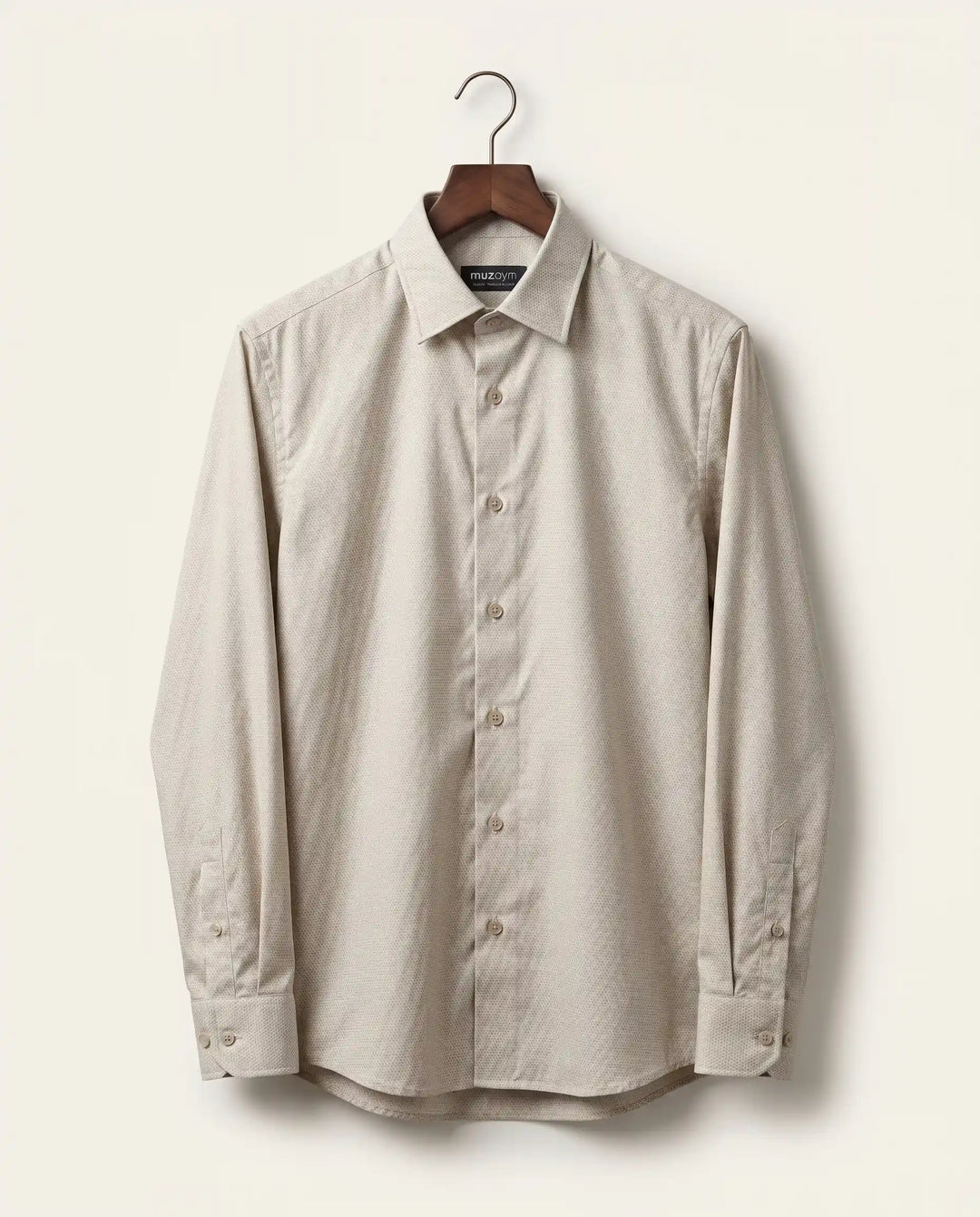 Classic Cream Shirt - Dobby Pattern