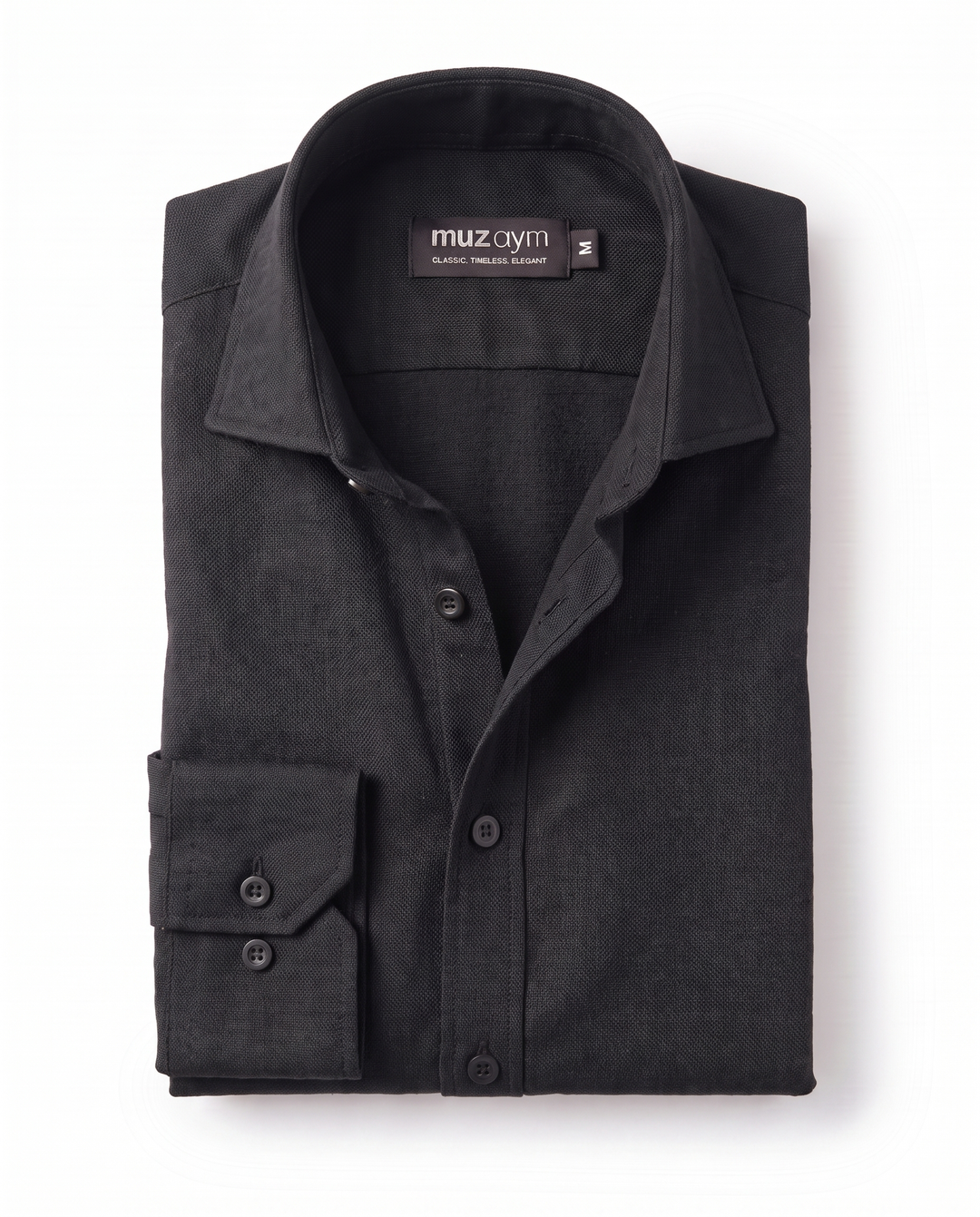 Onyx Black - Linen Casual Shirt