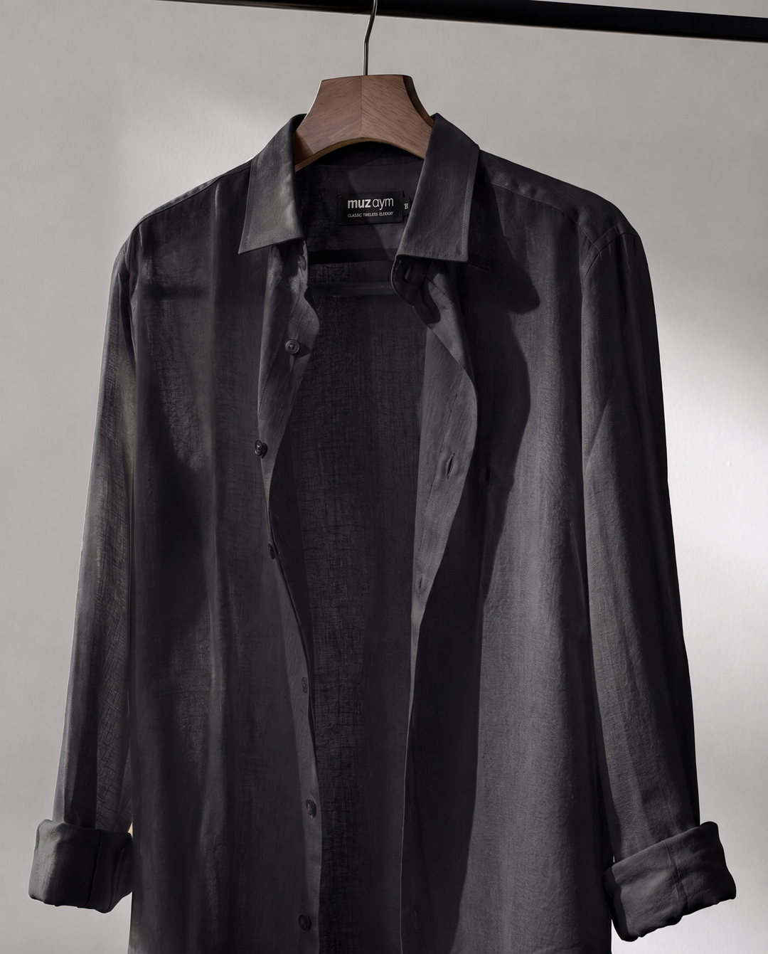Onyx Black - Linen Casual Shirt