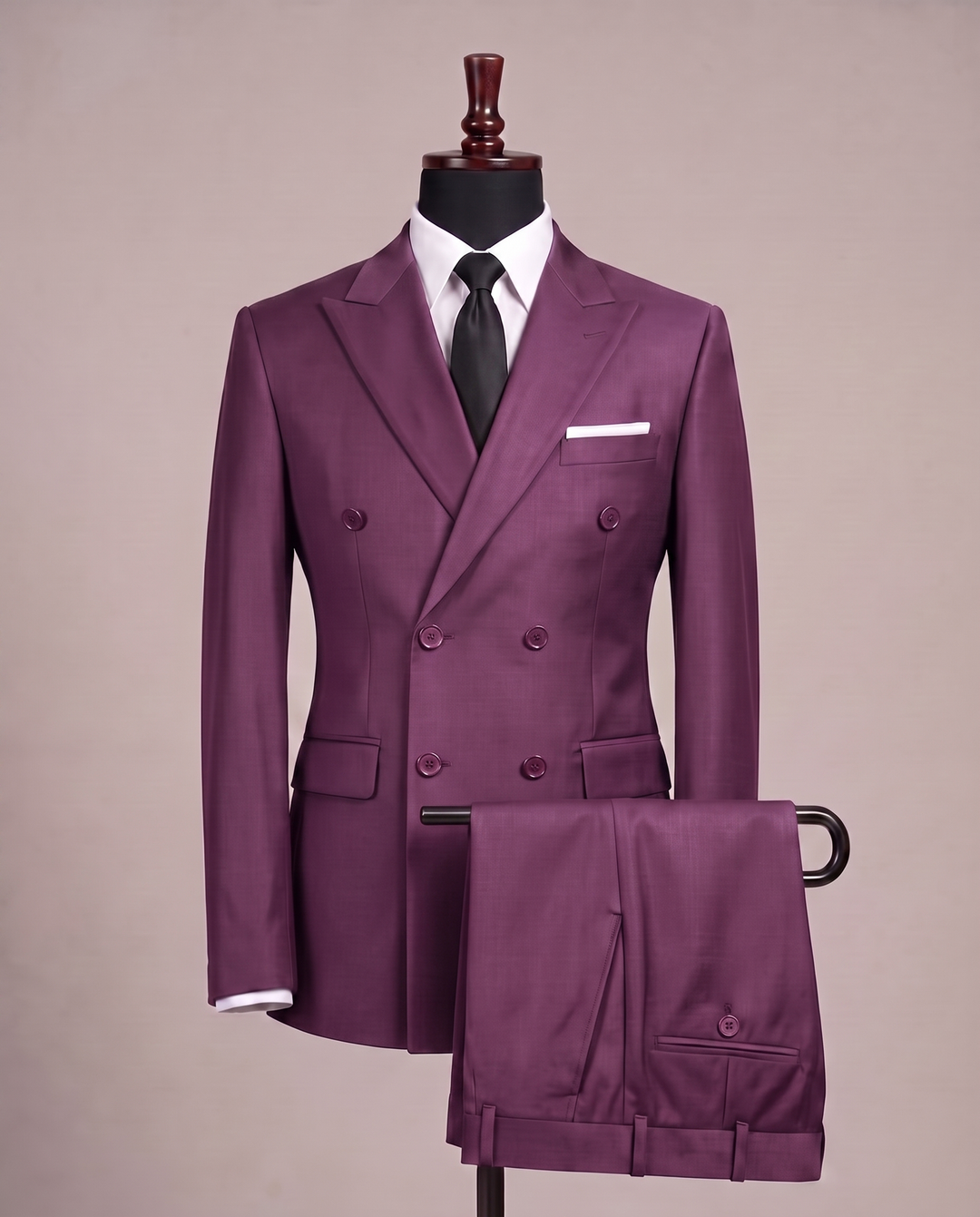 Plum Double-Breasted Suit