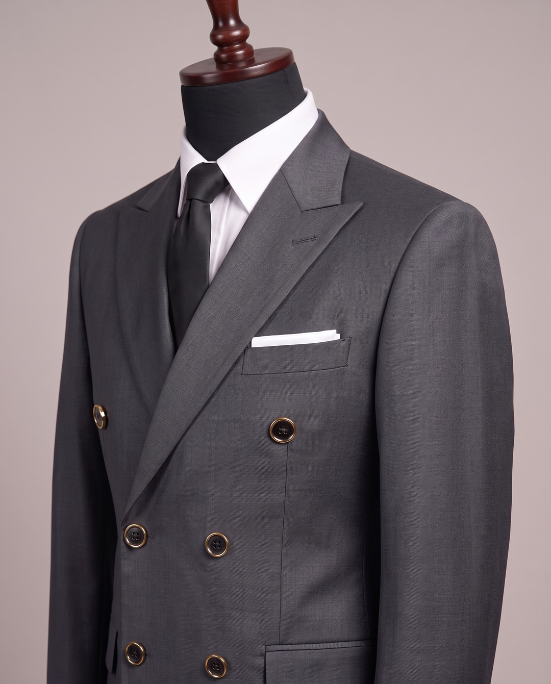 Graphite Charcoal Double-Breasted Suit