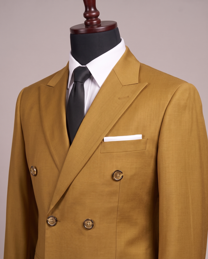 Mustard Gold Double-Breasted Suit