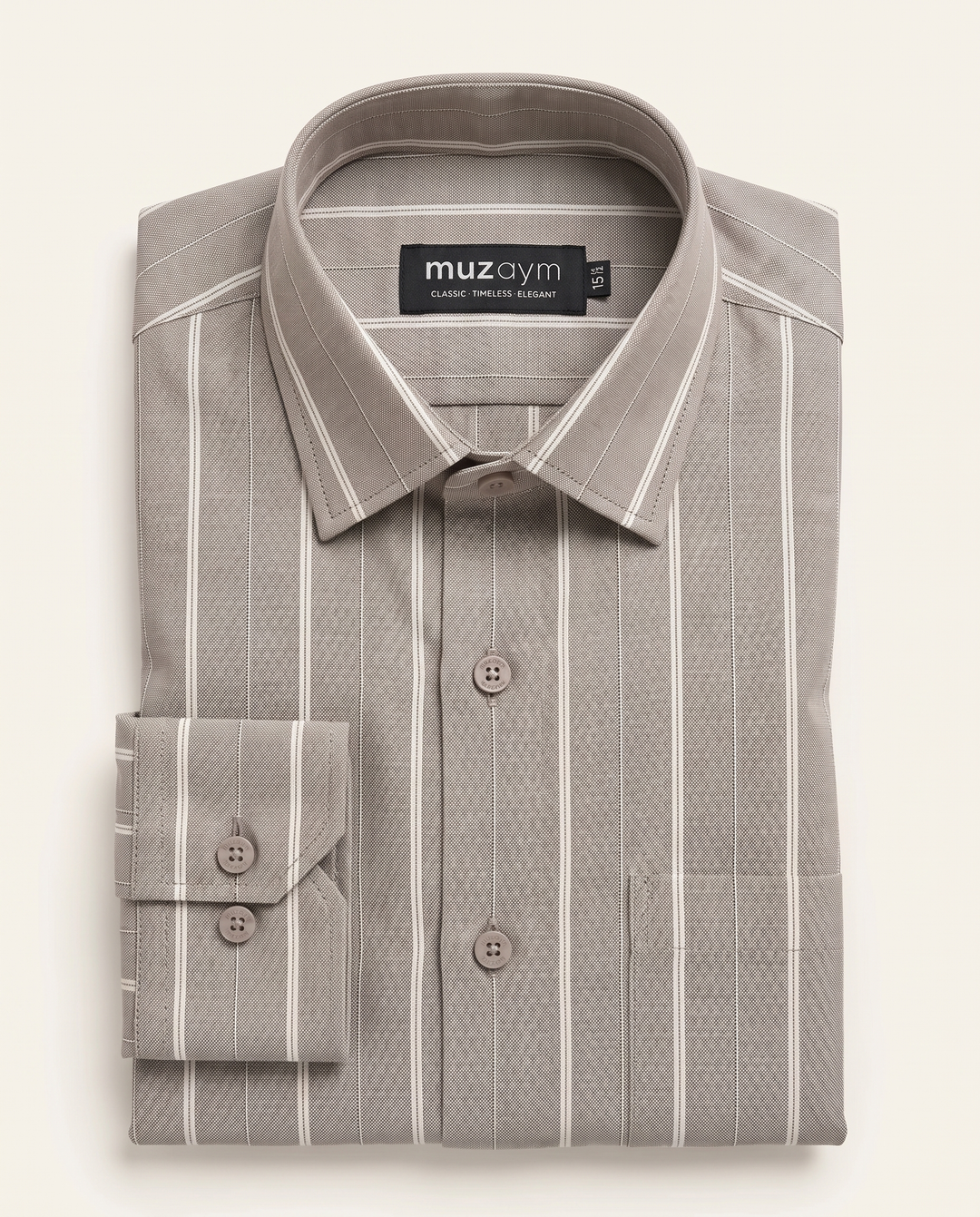 Stone Taupe Heritage Stripe Shirt