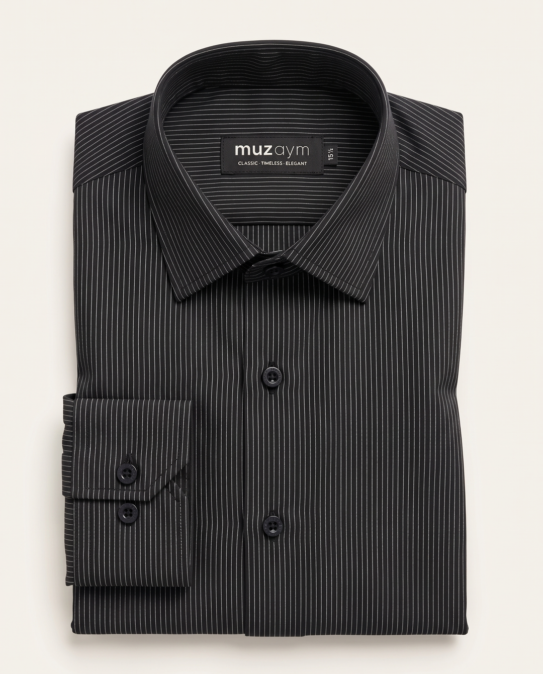 Black Fine Pinstripe Shirt