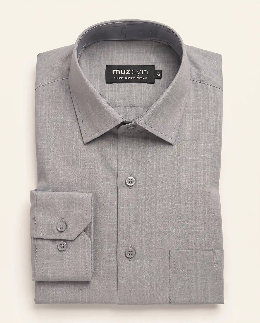 Silver Gray Self Shirt