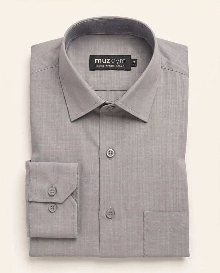Silver Gray Self Shirt